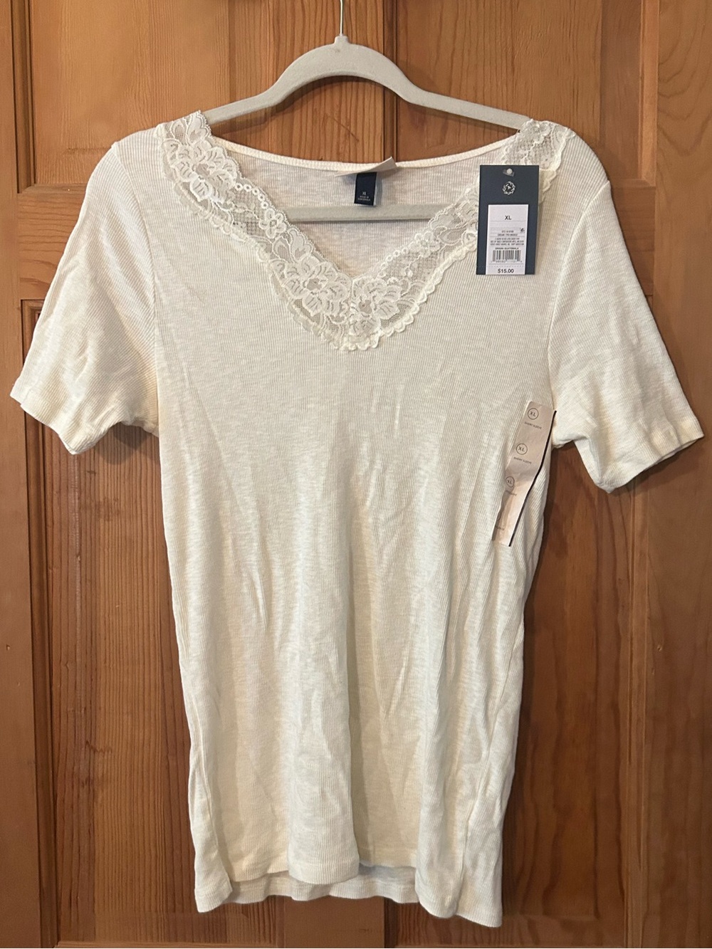Women's Lace Trim V-Neck Tee